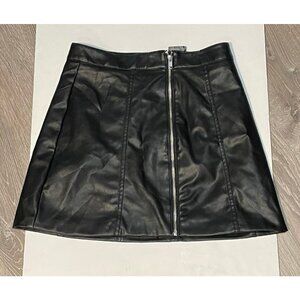 H&M Divided faux leather skirt womens 6 full zipper black